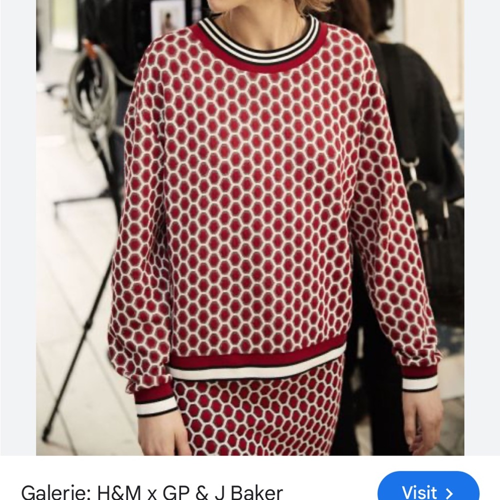GP & J Baker x H&M Honeycomb Pattern Pullover Crew Neck Sweater Size M